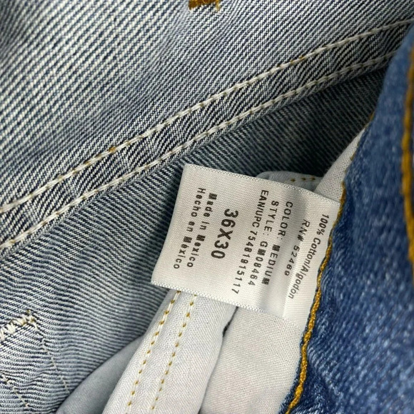 George Jeans Men's Sz 36x30 Blue Denim Regular Fit Straight Leg High Rise Button - Picture 10 of 11